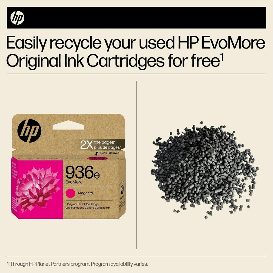 HP EvoMore 936e Original High Yield Inkjet Ink Cartridge - Magenta - 1 Each - Alternate-Image1