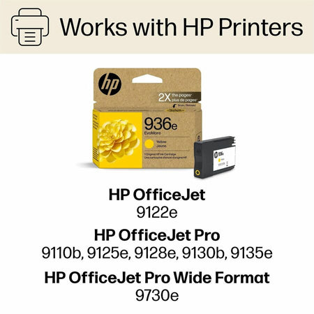 HP EvoMore 936e Original High Yield Inkjet Ink Cartridge - Yellow - 1 Each - Alternate-Image1