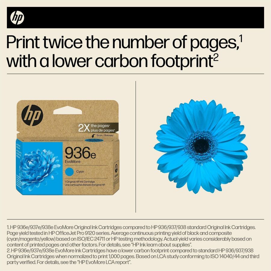 HP EvoMore 936e Original High Yield Inkjet Ink Cartridge - Cyan - 1 Each - Alternate-Image2