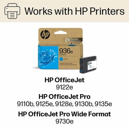 HP EvoMore 936e Original High Yield Inkjet Ink Cartridge - Cyan - 1 Each - Alternate-Image1