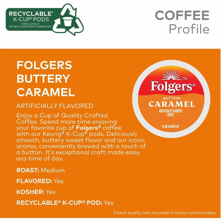 Folgers® K-Cup Buttery Caramel Coffee - Compatible with Keurig Brewer - Medium - 24