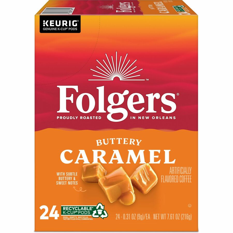 Folgers® K-Cup Buttery Caramel Coffee - Compatible with Keurig Brewer - Medium - 24