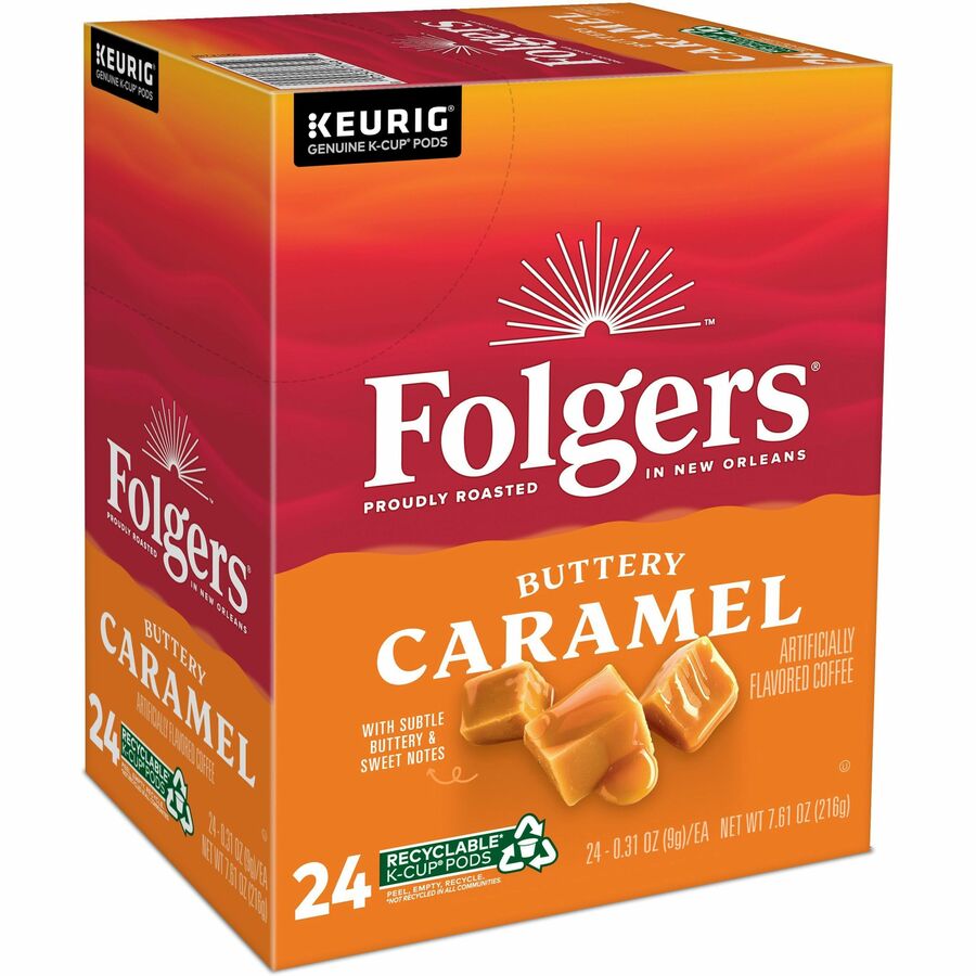 Folgers® K-Cup Buttery Caramel Coffee - Compatible with Keurig Brewer - Medium - 24