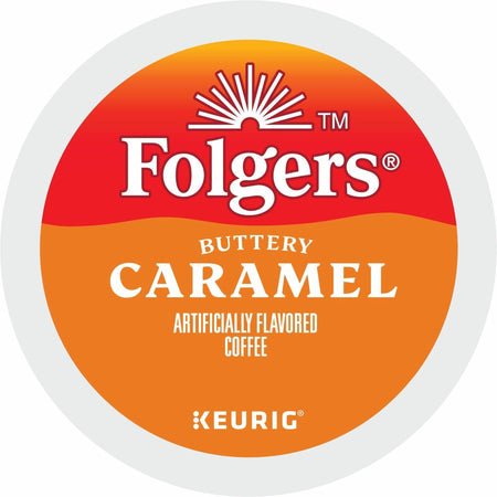 Folgers® K-Cup Buttery Caramel Coffee - Compatible with Keurig K-Cup Brewer - Medium - 24 K-Cup - K-Cup - Buttery Caramel, Caramel, Arabica - Kosher - 24 / Box