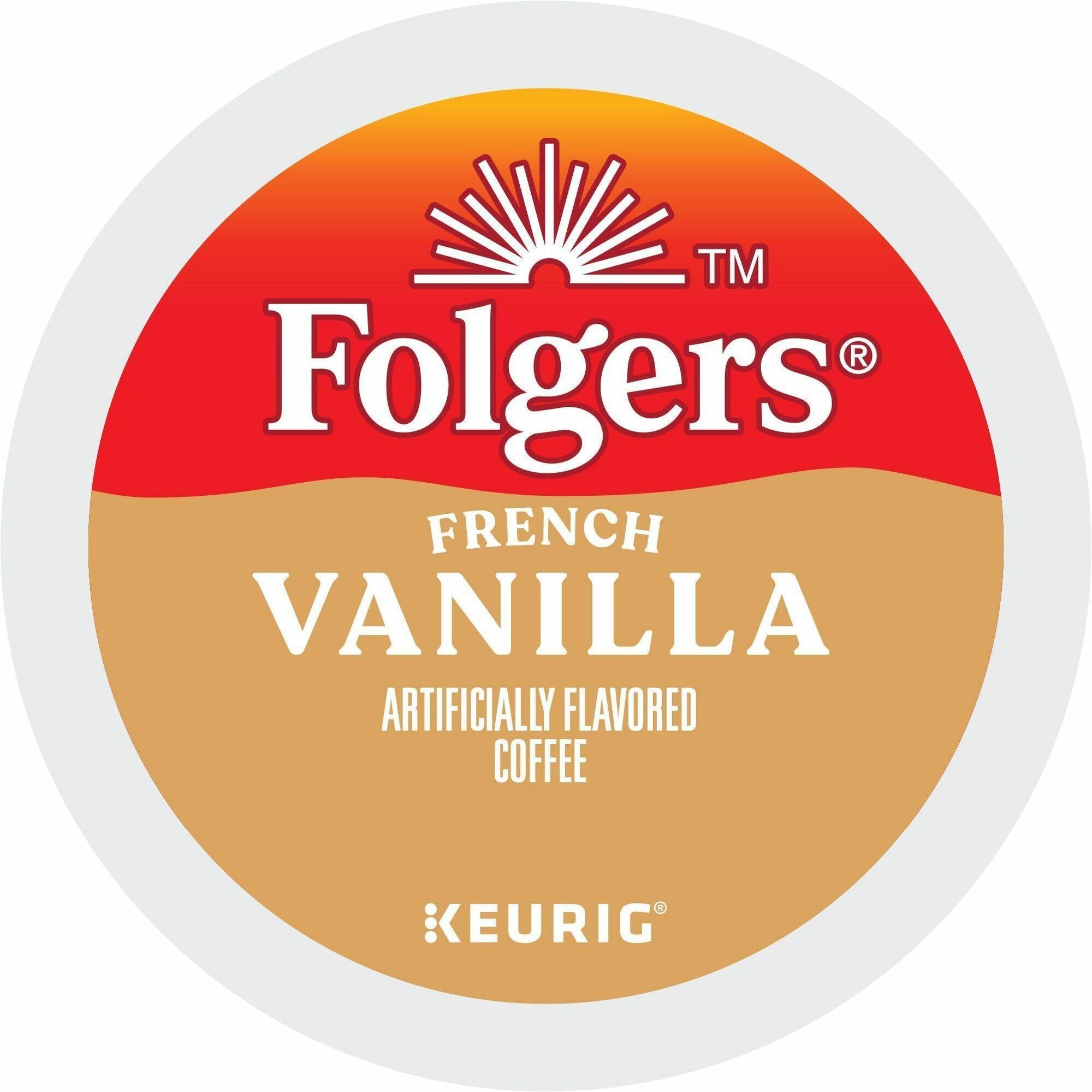 Folgers® K-Cup French Vanilla Coffee - Compatible with Keurig K-Cup Brewer - Medium - 24 K-Cup - K-Cup - French Vanilla, Creamy Vanilla, Arabica - Kosher - 24 / Box