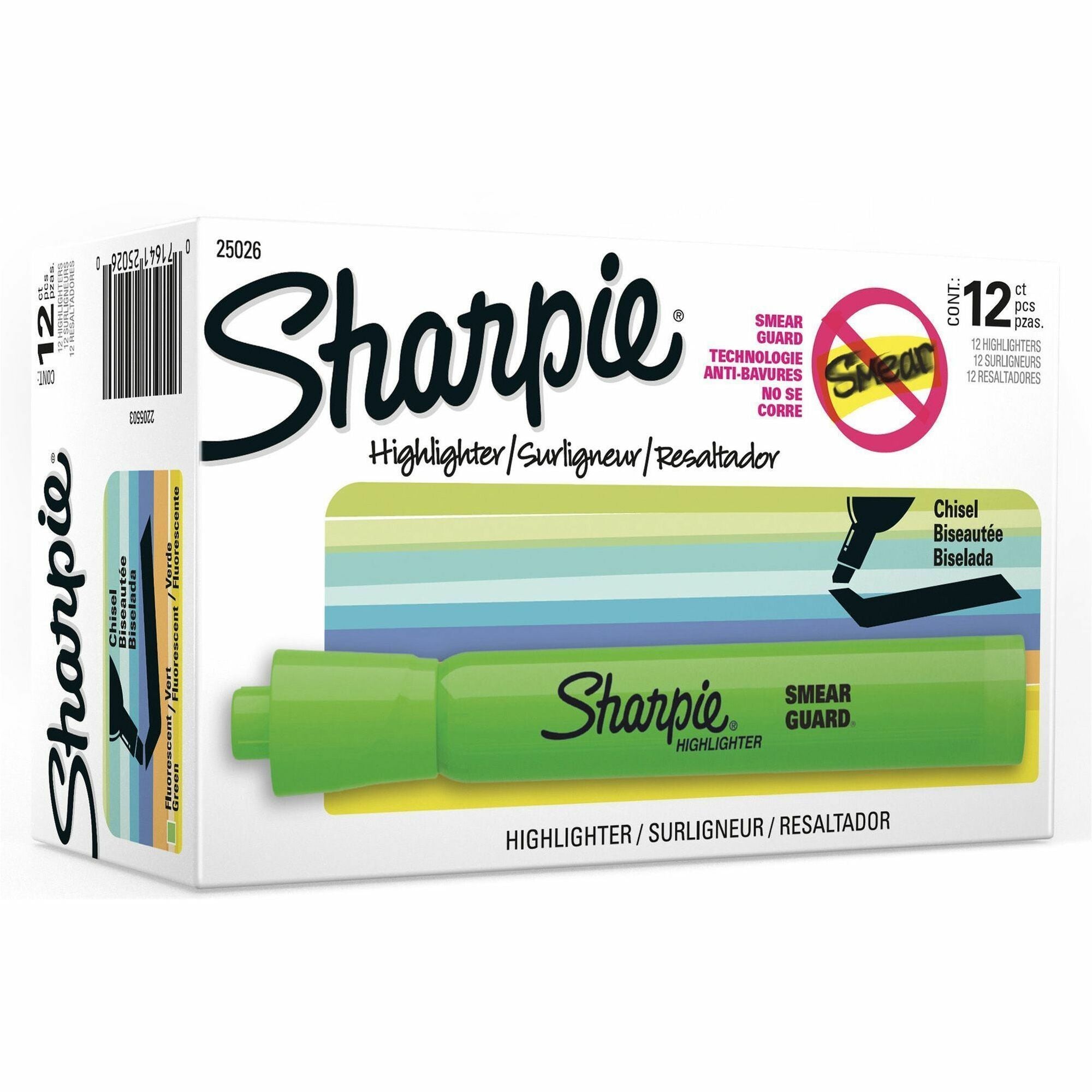 Sharpie Highlighter - Chisel Marker Point - Forest Green Ink - 1 Dozen
