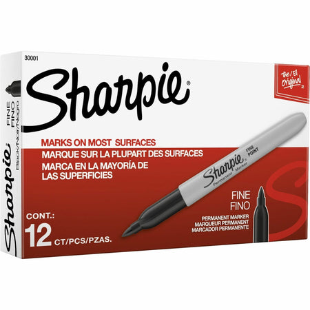 Sharpie Permanent Marker - Bold, Fine Marker Point - Black Ink - 1 Dozen
