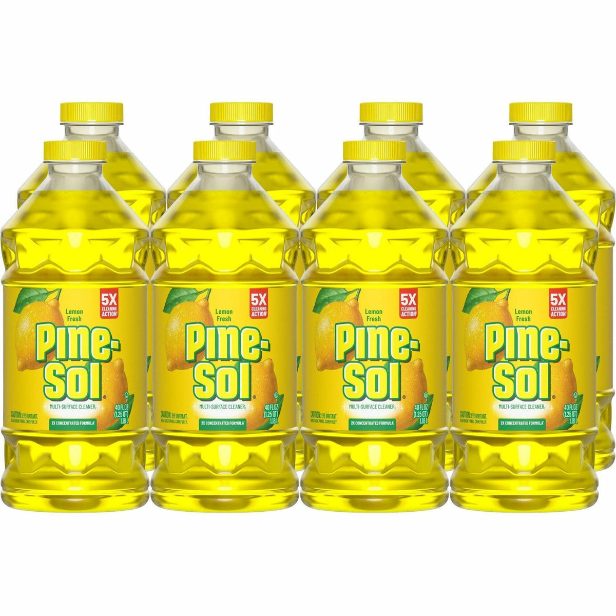 Pine-Sol Multi-Surface Cleaner - For Multi Surface - Concentrate - Liquid - 40 fl oz (1.3 quart) - Lemon Fresh Scent - Deodorize, Disinfectant, Dilutable - Yellow - 8 / Carton