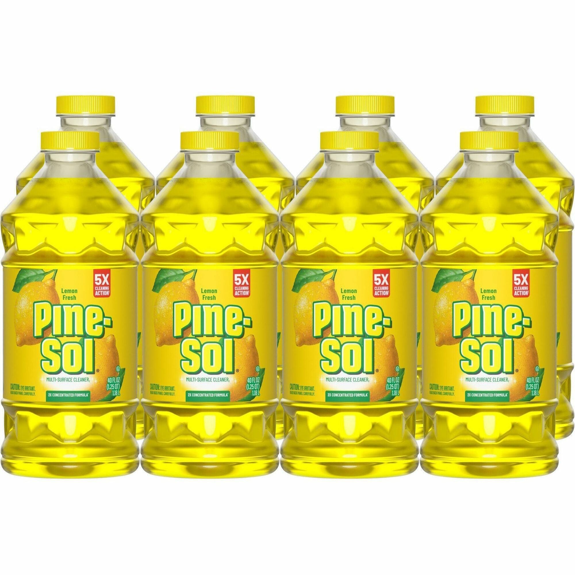Pine-Sol Multi-Surface Cleaner - For Multi Surface - Concentrate - Liquid - 40 fl oz (1.3 quart) - Lemon Fresh Scent - Deodorize, Disinfectant, Dilutable - Yellow - 8 / Carton