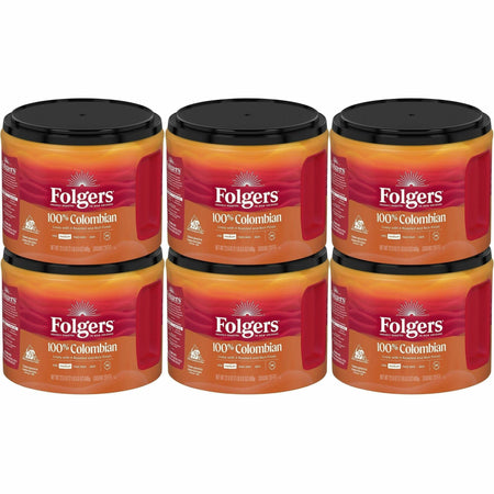 Folgers® Ground 100% Colombian Coffee - Medium - 22.6 oz Per Canister - Ground - Colombian, Arabica - 6 / Carton