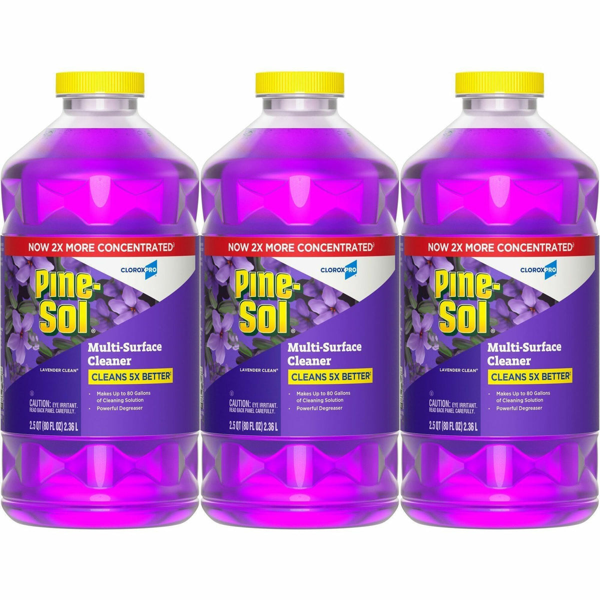 Pine-Sol Multi-Surface Cleaner - For Multi Surface - Concentrate - Liquid - 80 fl oz (2.5 quart) - Lavender Scent - Deodorize, Disinfectant, Dilutable - Purple - 3 / Carton