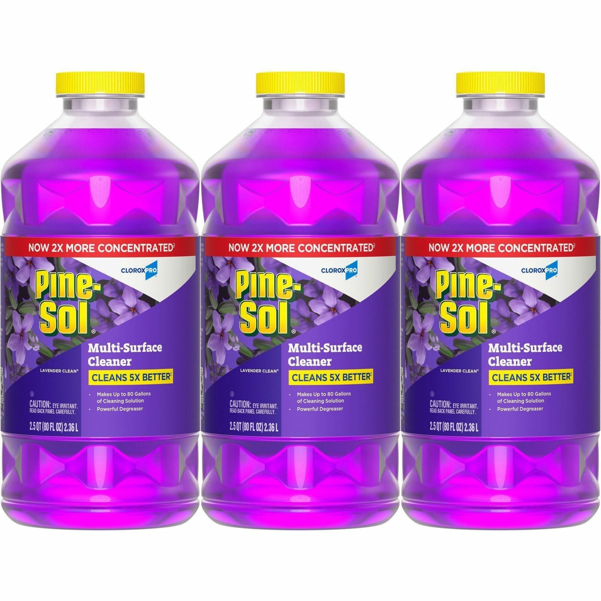 Pine-Sol Multi-Surface Cleaner - For Multi Surface - Concentrate - Liquid - 80 fl oz (2.5 quart) - Lavender Scent - Deodorize, Disinfectant, Dilutable - Purple - 3 / Carton