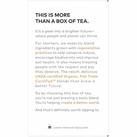 Tazo Regenerative Organic Calm Chamomile - Rear