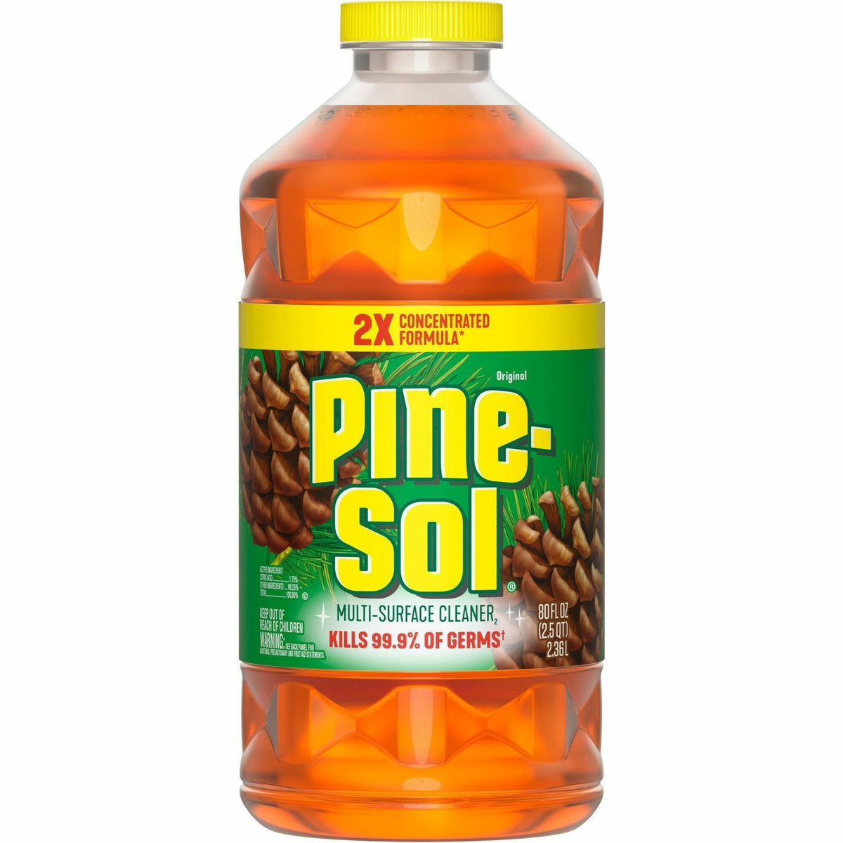 Pine-Sol Multi-Surface Cleaner - For Multi Surface - Concentrate - Liquid - 80 fl oz (2.5 quart) - Original Scent - Deodorize, Disinfectant, Dilutable - Yellow - 1 Each