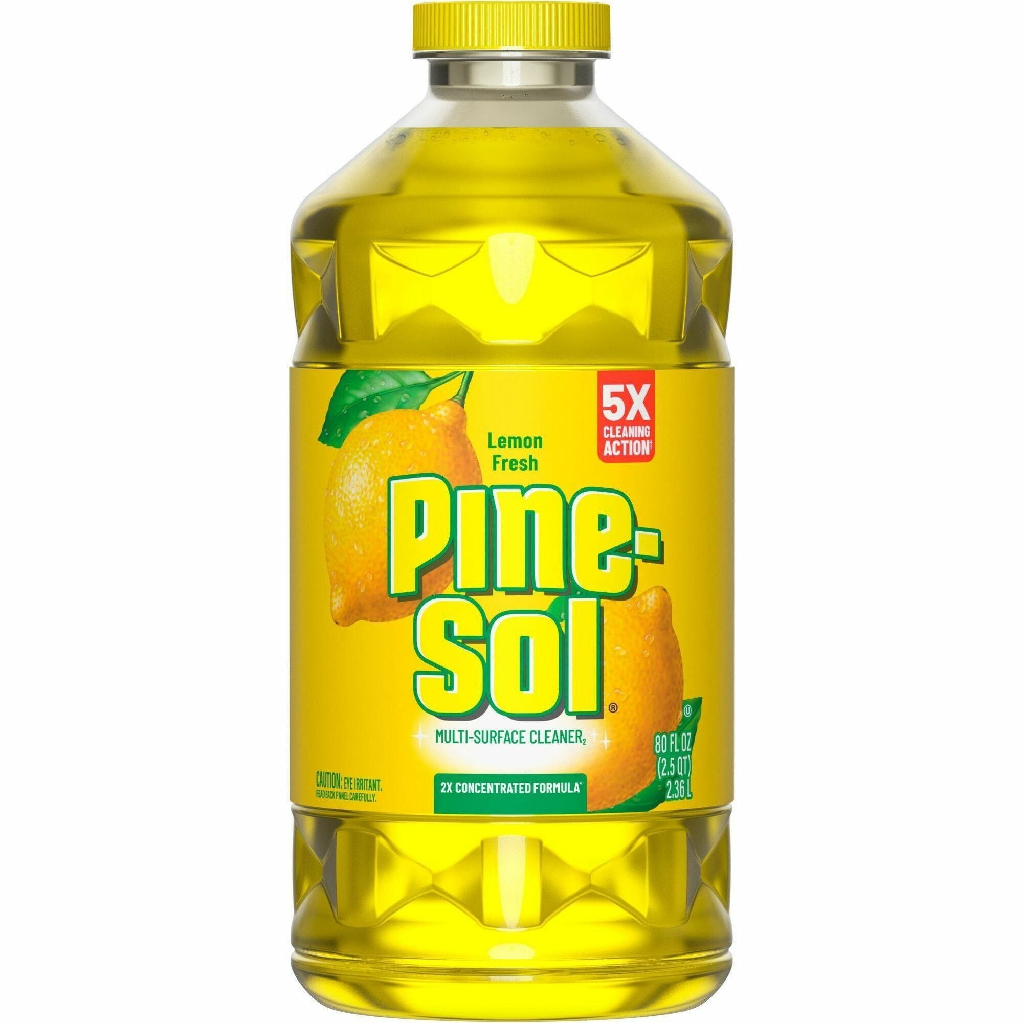 Pine-Sol Multi-Surface Cleaner - For Multi Surface - Concentrate - Liquid - 80 fl oz (2.5 quart) - Lemon Fresh Scent - Deodorize, Disinfectant, Dilutable - Yellow - 1 Each