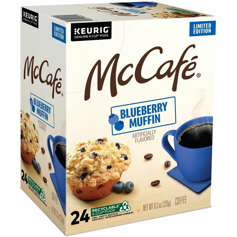 McCafe K-Cup, Pod Blueberry Muffin Coffee, Single Serve K-Cup Pods, 24 Count - Compatible with Keurig Brewer - Smooth - K-Cup, Pod - Blueberry Muffin - Kosher - 24 / Pack