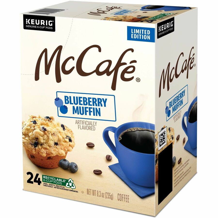 McCafe K-Cup, Pod Blueberry Muffin Coffee, Single Serve K-Cup Pods, 24 Count - Compatible with Keurig Brewer - Smooth - K-Cup, Pod - Blueberry Muffin - Kosher - 24 / Pack