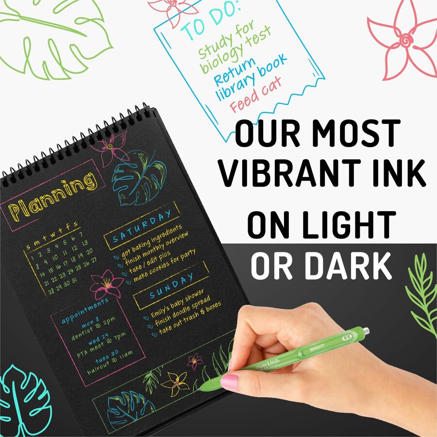 Paper Mate Inkjoy Gel Bright! Pens - Medium Point (0.7mm) - White Ink - Gel-based - 3 Pack