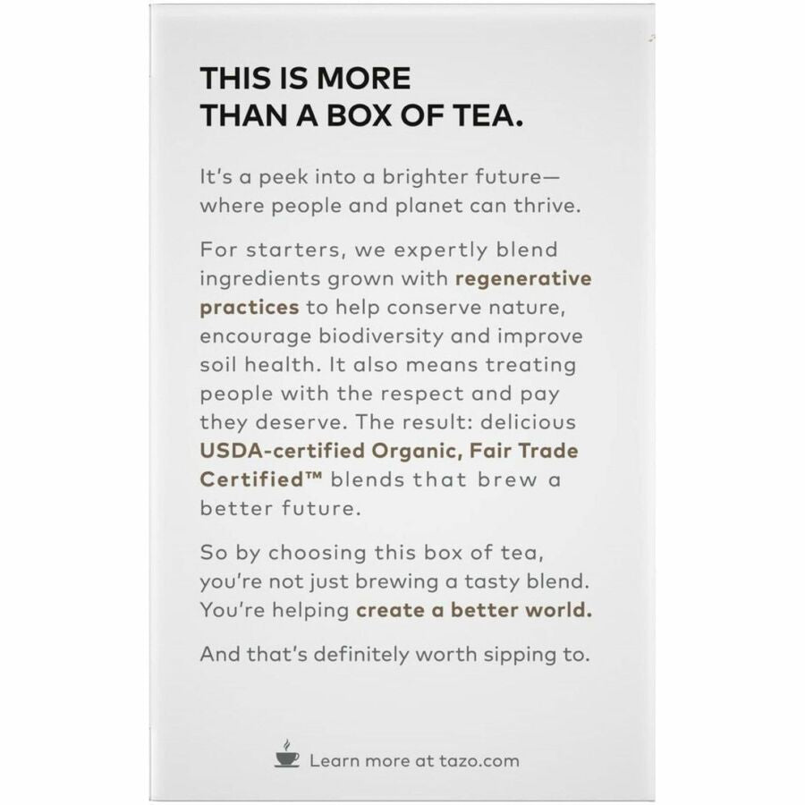 Tazo Regenerative Organic Awake English Breakfast Black Tea Bag - Rear
