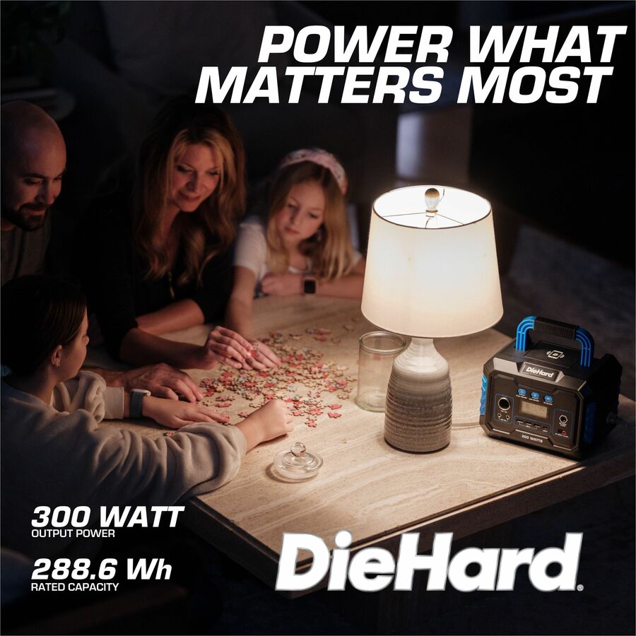 DieHard 300-Watt Lithium-ion Portable Power Station/Solar Generator - Lithium Ion (Li-Ion) - Rich Black