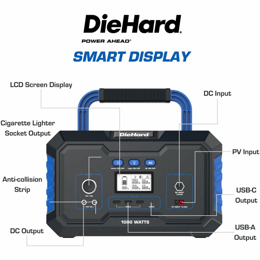 DieHard 1000-Watt Lithium-ion Power Station: Portable Solar Generator