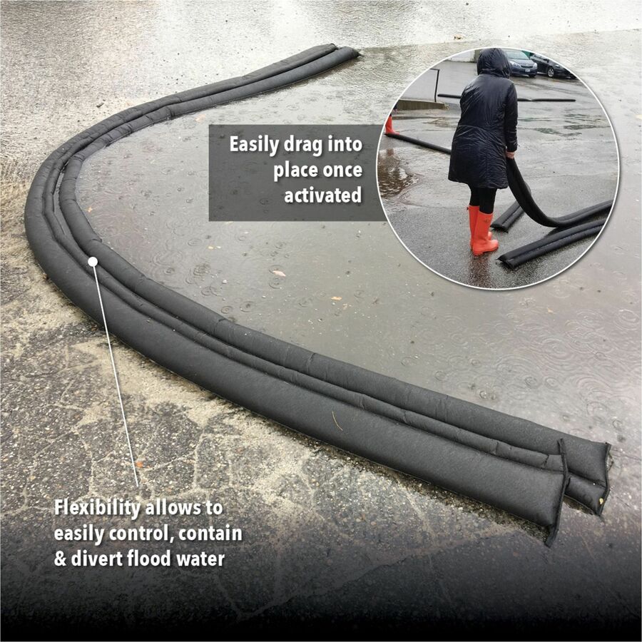 Quick Dam Flood Barriers - 3.5" Height - Black - 16 / Carton