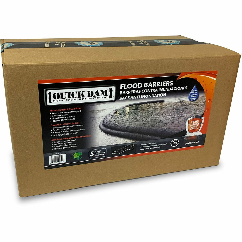 Quick Dam Flood Barriers - 3.5" Height - Black - 5 / Carton