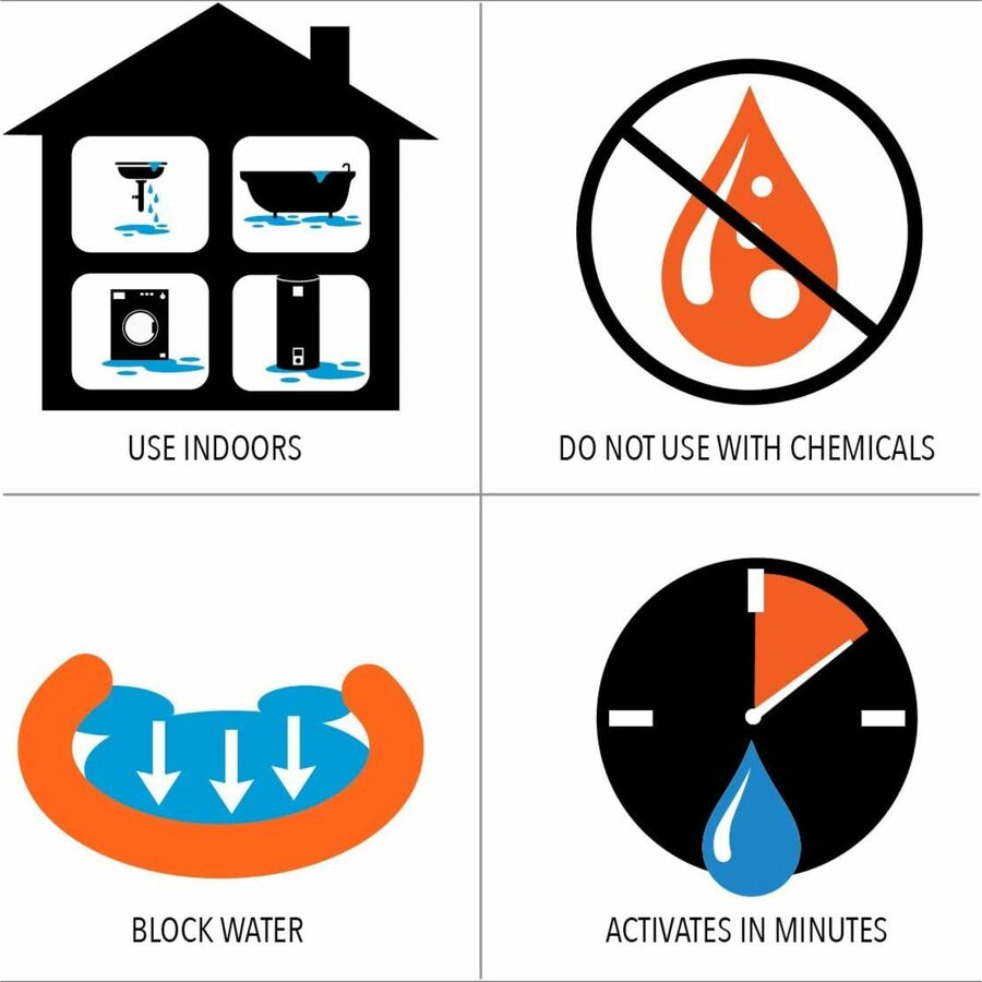 Quick Dam Water Dams - 2.5" Height - Orange - 12 / Carton