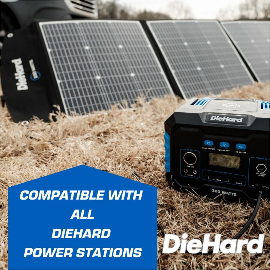 DieHard 200-Watt Solar Panel for Portable Power Station - x 31.5" Width x 10.5 ft Depth - Rich Black - 1 Each