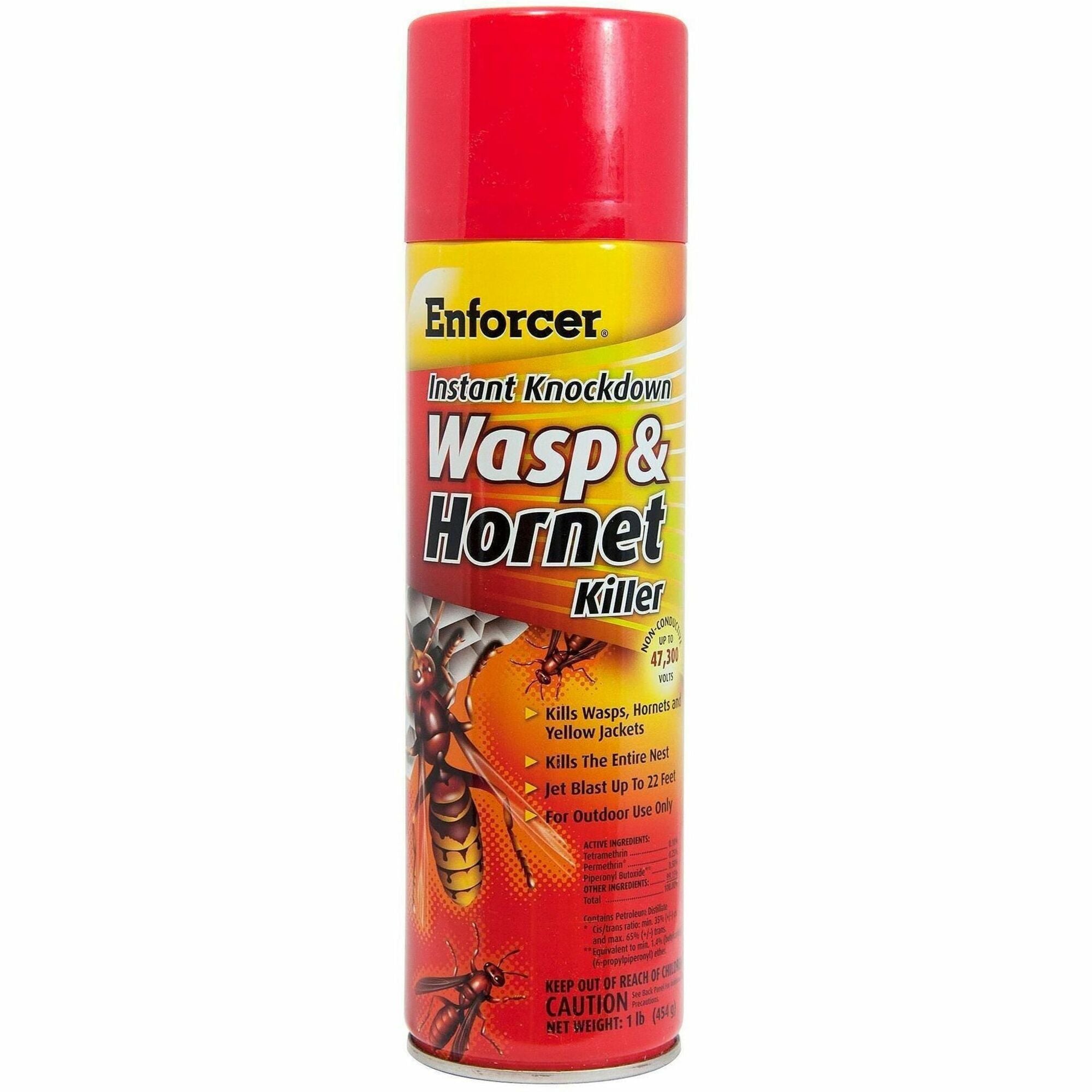 Enforcer Instant Knockdown Wasp/Hornet Spray - Spray - Kills Wasp, Hornet, Yellow Jacket - 16 fl oz - Clear, Light Yellow - 12 / Carton