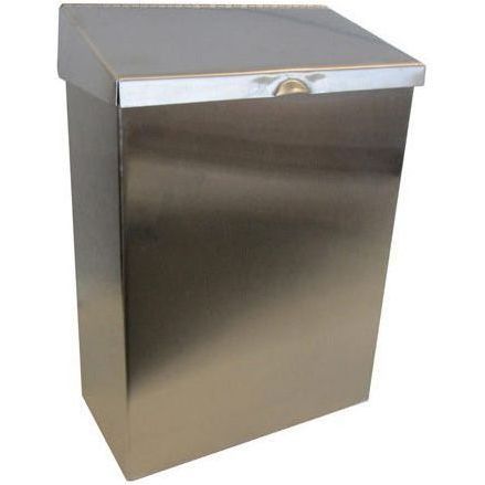 Hospeco Menstrual Care Product Waste Receptacle - Rectangular - 11" Height x 8" Width x 4" Depth - Stainless Steel - Stainless Steel - 1 Each