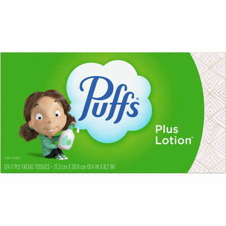 Puffs Basic Facial Tissue - Green/ - 124 / Box