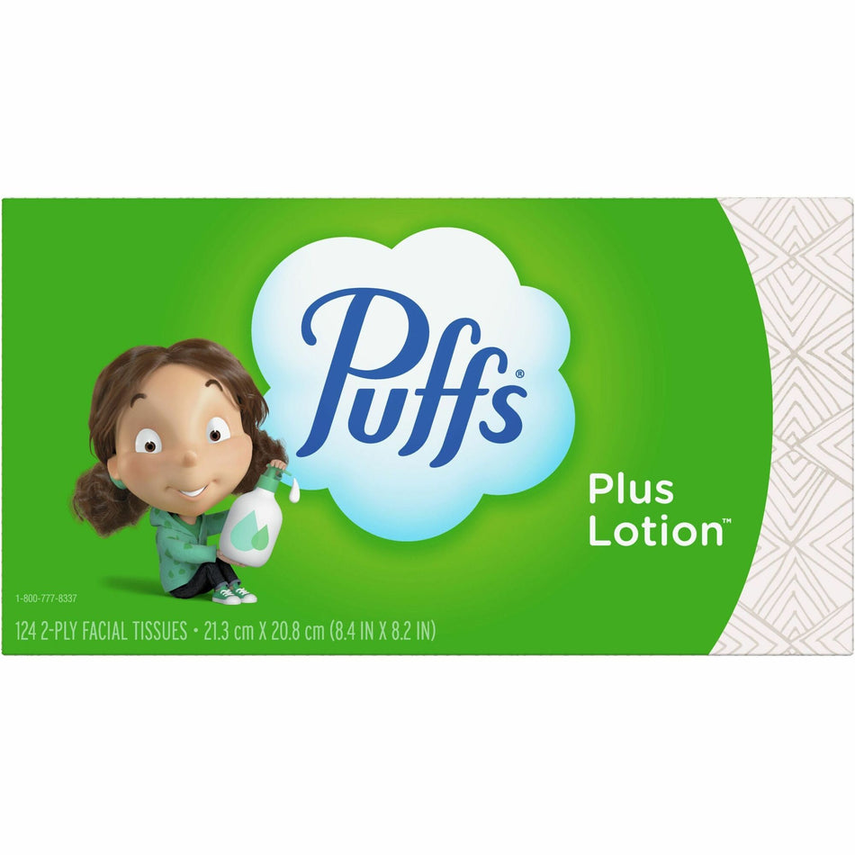 Puffs Basic Facial Tissue - Green/ - 124 / Box