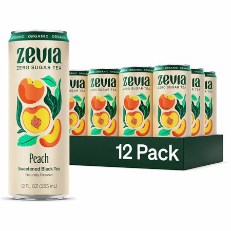 Zevia Zero Sugar Black Tea Black Tea - Black Tea - 12 oz - GMO Free - Organic - 12 / Carton