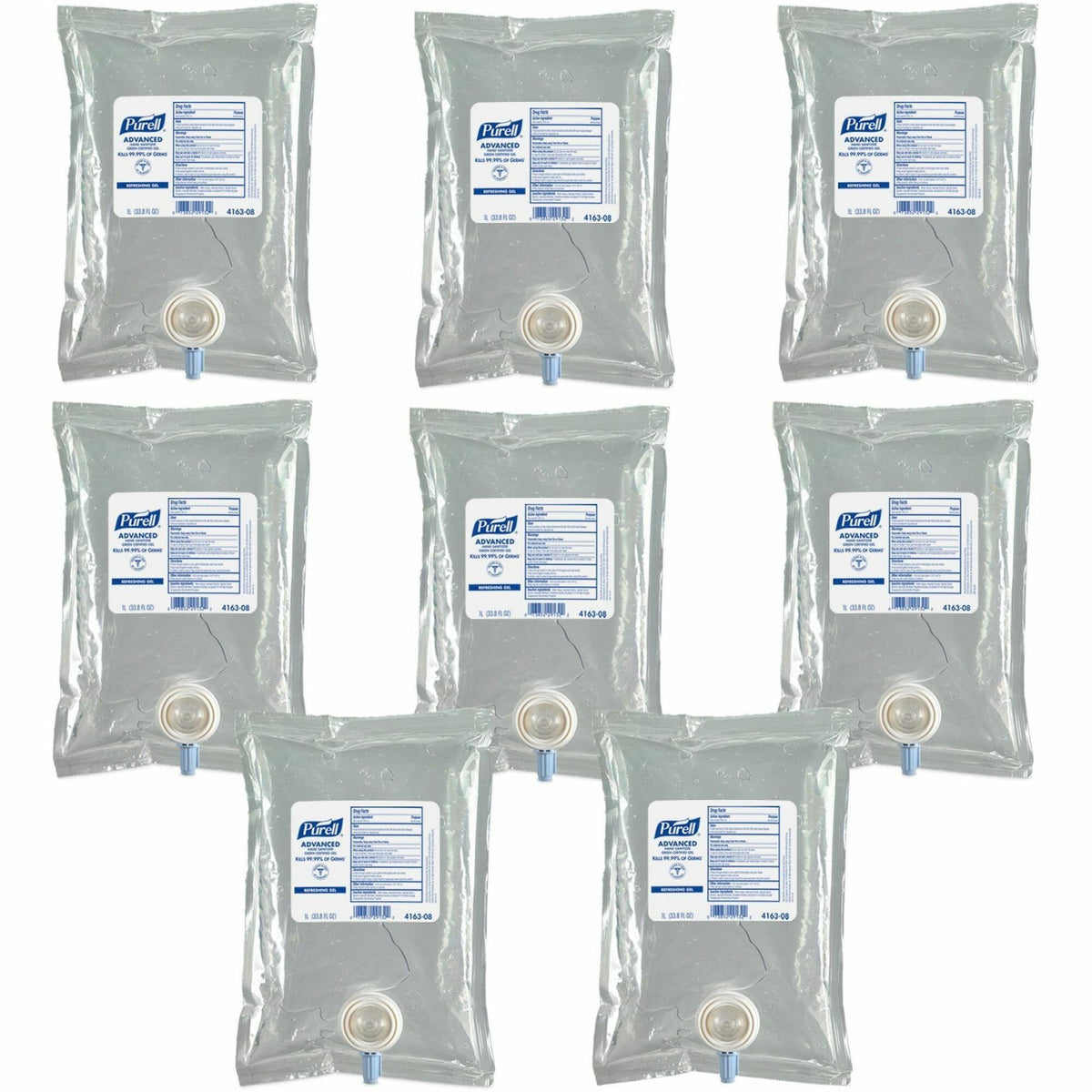 PURELL® Advanced Hand Sanitizer Gel Refill - 1.06 quart - Kill Germs - Hand, Restroom - Clear - Bio-based, Preservative-free, Dye-free, Triclosan-free, Paraben-free, Phthalate-free, Hygienic, Fragrance-free - 8 / Carton