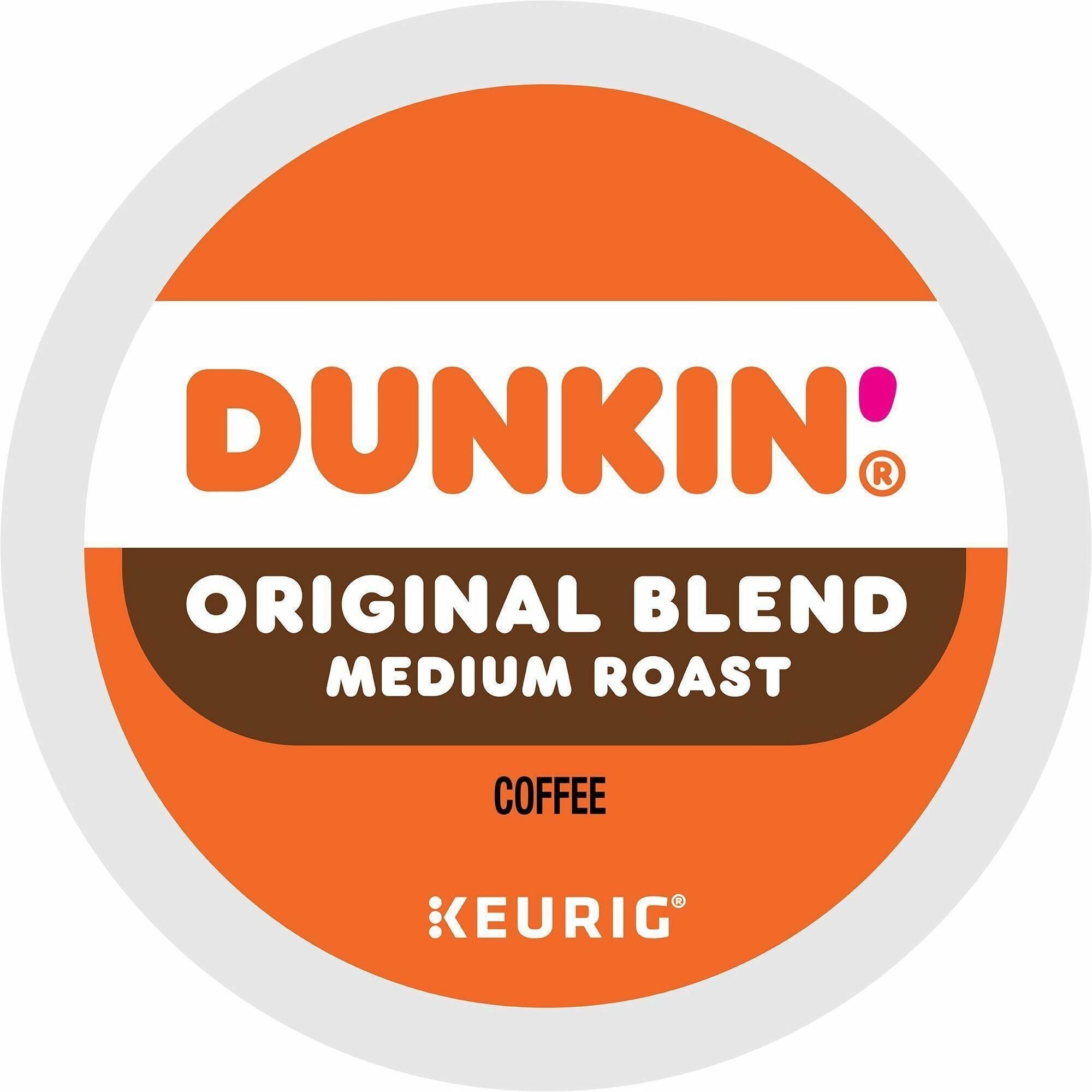Dunkin'® K-Cup Original Blend Coffee - Compatible with Keurig Brewer - Medium - K-Cup - Original - Kosher - 22 / Box
