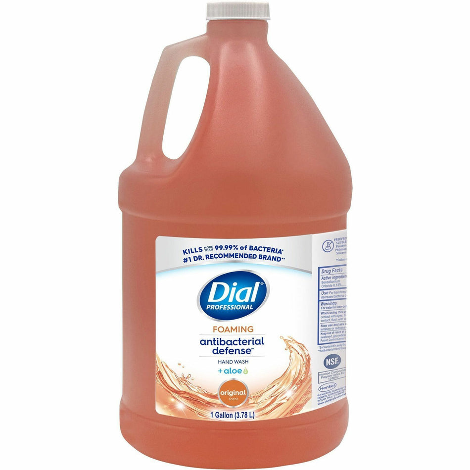 Dial Antibacterial Defense Foaming Handwash - Fresh Scent Scent - 1 gal - Pump Dispenser - Bacteria Remover - Hand, Skin - Antibacterial - Orange - Cruelty-free, Sulfate-free, Paraben-free, Phthalate-free, Silicone-free, pH Balanced - 1 Each