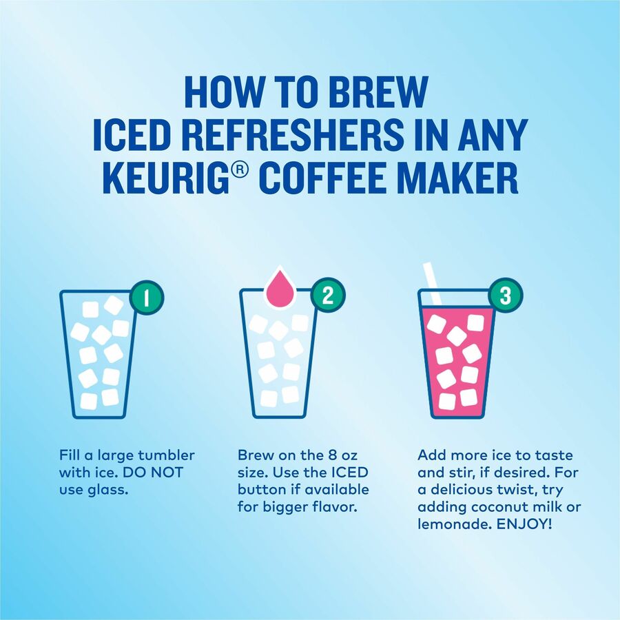 The Original Donut Shop® Iced Refreshers - Strawberry Acai - 20 / Box