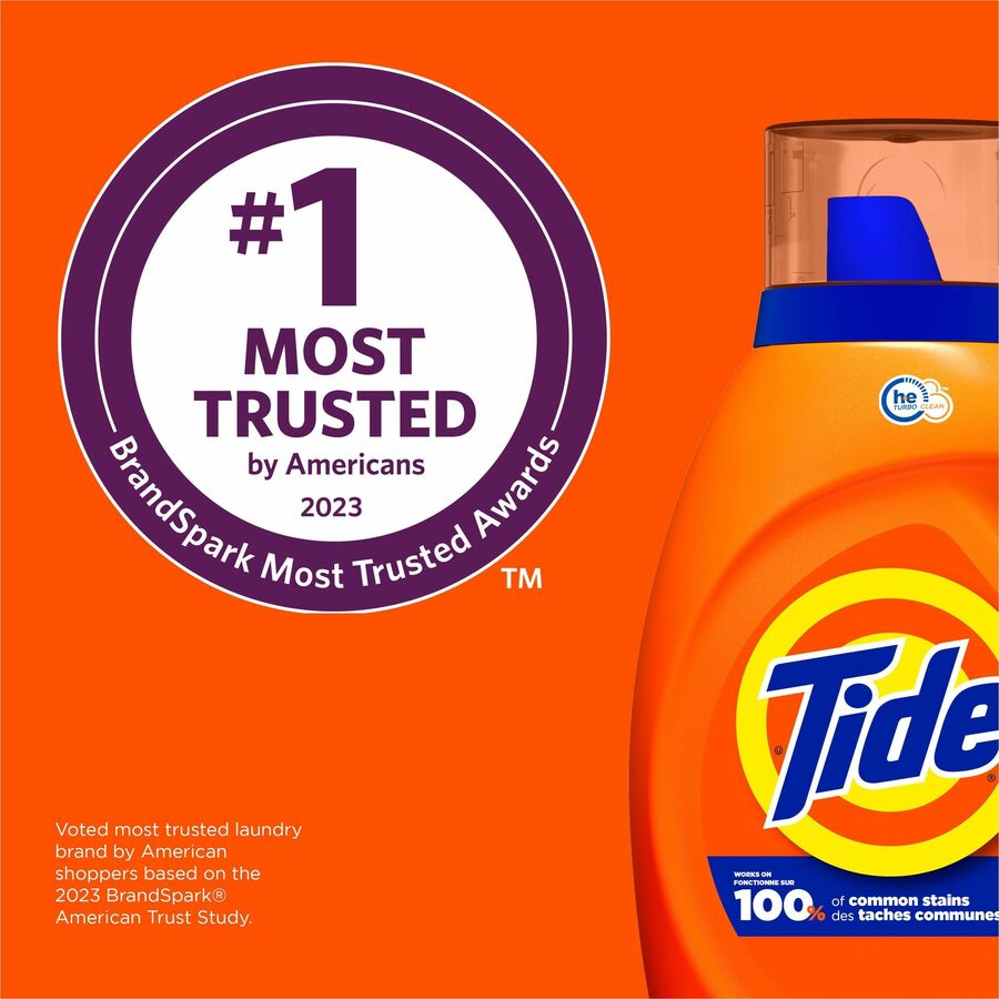 Tide Liquid Laundry Detergent - For Laundry, Washing Machine - Liquid - 84 fl oz (2.6 quart) - Original Scent - Phosphate-free - Orange - 1 Bottle