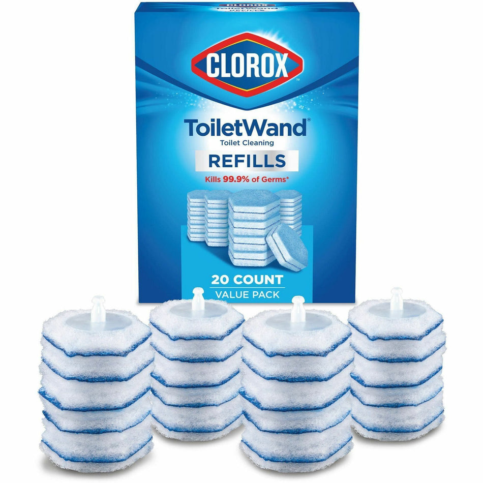 Clorox ToiletWand Toilet Cleaning and Disinfecting Scrubbing Pads Refills - Blue, White - 20 / Box