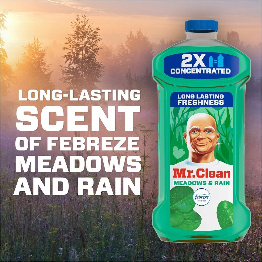 Mr. Clean Multi-Surface Cleaner - For Multi Surface, Multipurpose - Concentrate - Liquid - 64 fl oz (2 quart) - Meadows & Rain Scent - Long Lasting, Phosphate-free - Green - 4 / Carton