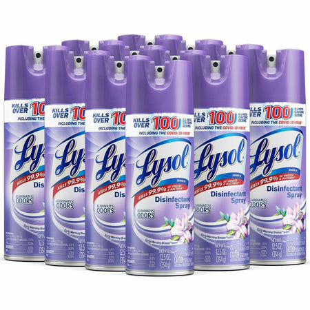 Lysol Disinfectant Spray - For Multi Surface - Spray - 12.5 fl oz (0.4 quart) - Early Morning Breeze Scent - Mold Resistant, Mildew Resistant - Multi - 12 / Carton