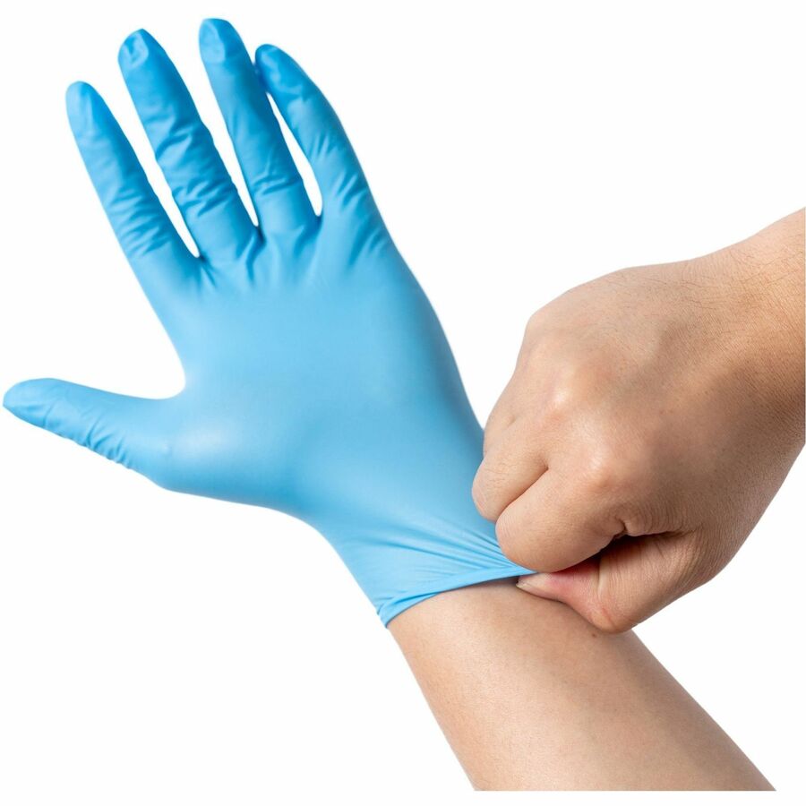 Remcoda Extra-Strength Nitrile Gloves - Chemical Protection - Large Size - For Right/Left Hand - Nitrile - Blue - Durable, Comfortable, Extra Strength, Snug Fit, Chemical Resistant, Latex-free - 100 / Box - 4 mil Thickness