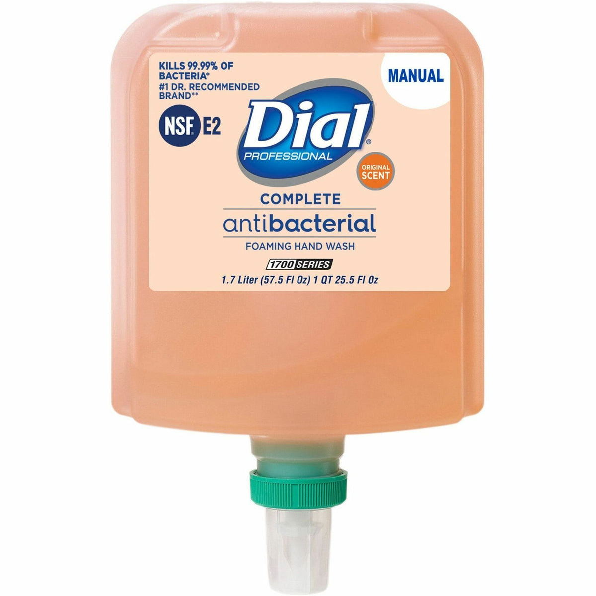 Dial 1700 Universal Dispenser Refills - Original Scent - 1.80 quart - Bacteria Remover - Hand, Skin - Moisturizing - Antibacterial - Orange - Non-drying, Scented - 3 / Carton