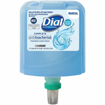 Dial 1700 Universal Dispenser Refills - Spring Water Scent - 1.80 quart - Bacteria Remover - Hand, Skin - Moisturizing - Antibacterial - Blue - Non-drying - 3 / Carton