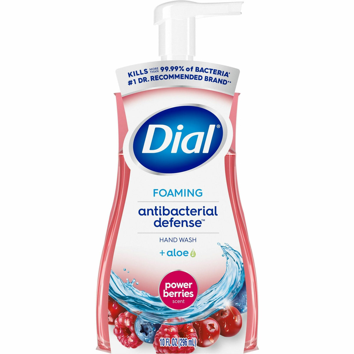 Dial Power Berries Foam Soap - Power Berries Scent - 10 fl oz - Pump Bottle Dispenser - Bacteria Remover - Hand, Skin - Antibacterial - Red - Pleasant Scent - 1 Each