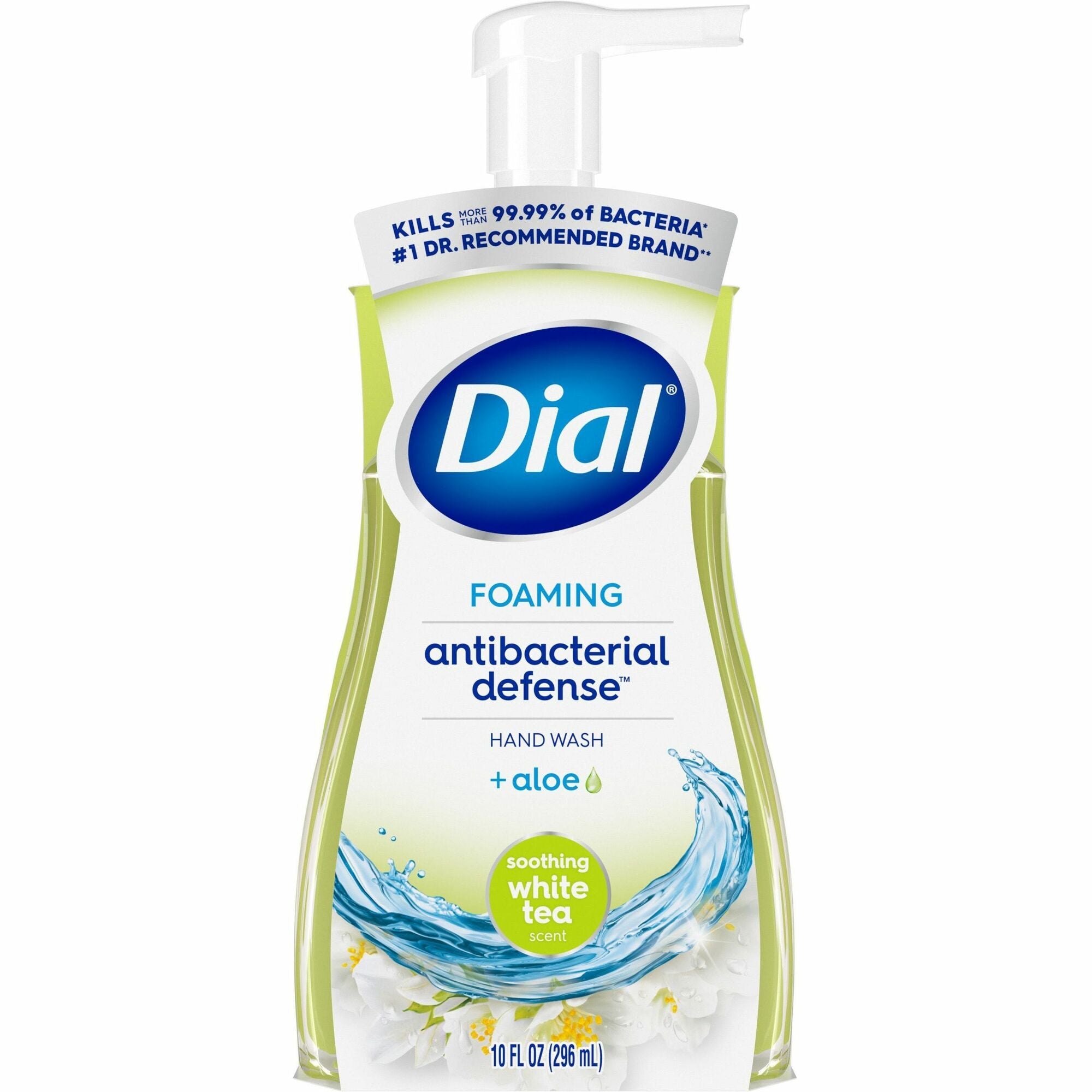 Dial Complete Original Foam Hand Wash Pump - White Tea Scent - 10 fl oz - Pump Dispenser - Kill Germs - Hand, Bathroom, Kitchen - Moisturizing - Antibacterial - Clear - 1 Each