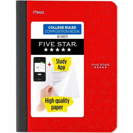 Mead College-ruled Composition Book - 80 Sheets - Sewn - College Ruled, Medium Ruled Front Ruling - 9 3/4" x 7 1/2" Sheet Size - Assorted Plastic Cover - Double Sided Sheet, Durable, Smooth, Snag Resistant - 1 Each