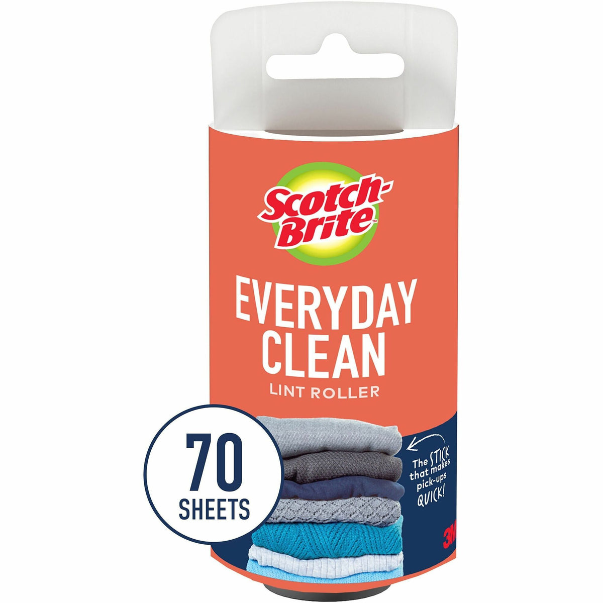 Scotch-Brite Lint Roller - Black - 70/Roller - 1 Each