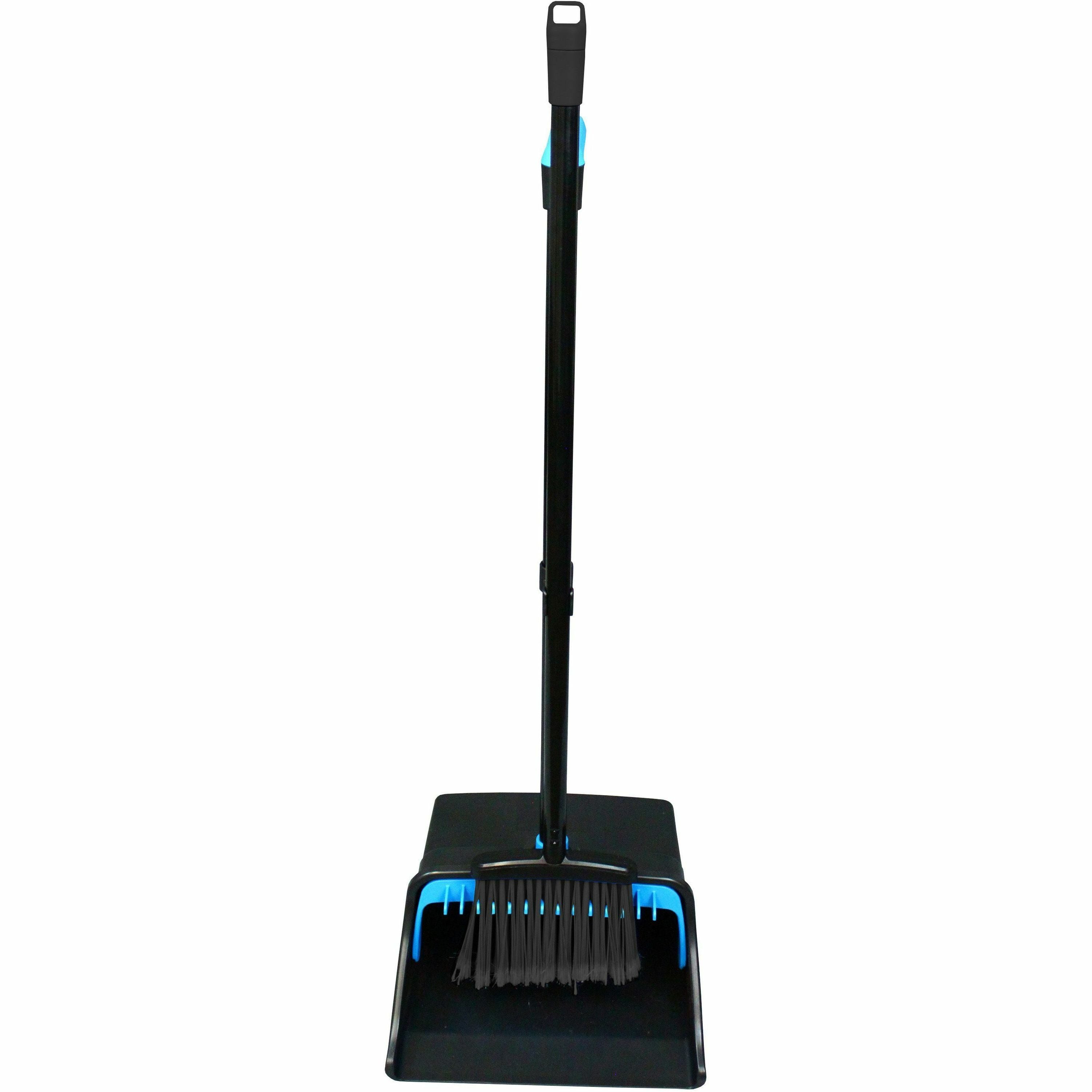 Genuine Joe Lobby Dust Pan Combo Kit - Blue, Black - 1 Each